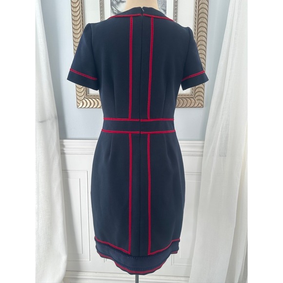 Boden Navy Blue Red Trim Sheath Dress Short Sleeve Business Casual Size US6/UK10 - Picture 4 of 8